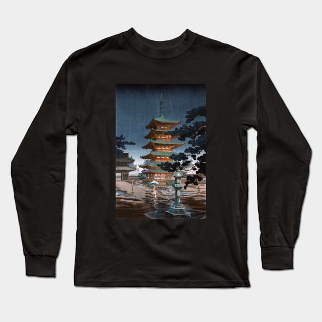 Nara Horyuji Temple by Tsuchiya Koitsu Long Sleeve T-Shirt by Takeda_Art